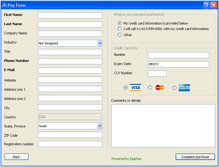 Pay form